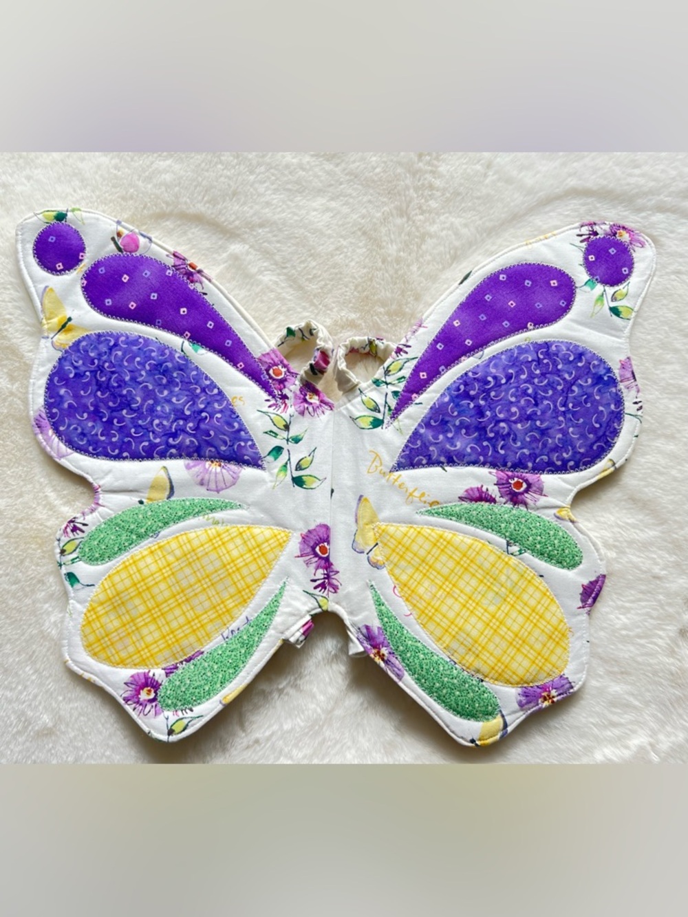 Handmade Butterfly Wings Costume – Patchwork Floral – Kids Dress Up Fairy Garden